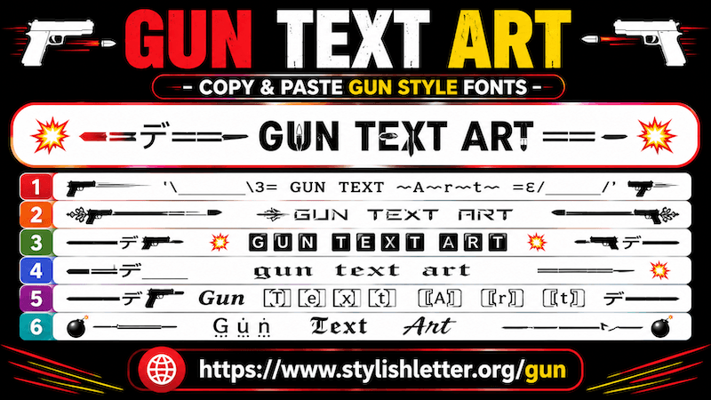 Gun Text Art – Copy & Paste Gun Style Fonts