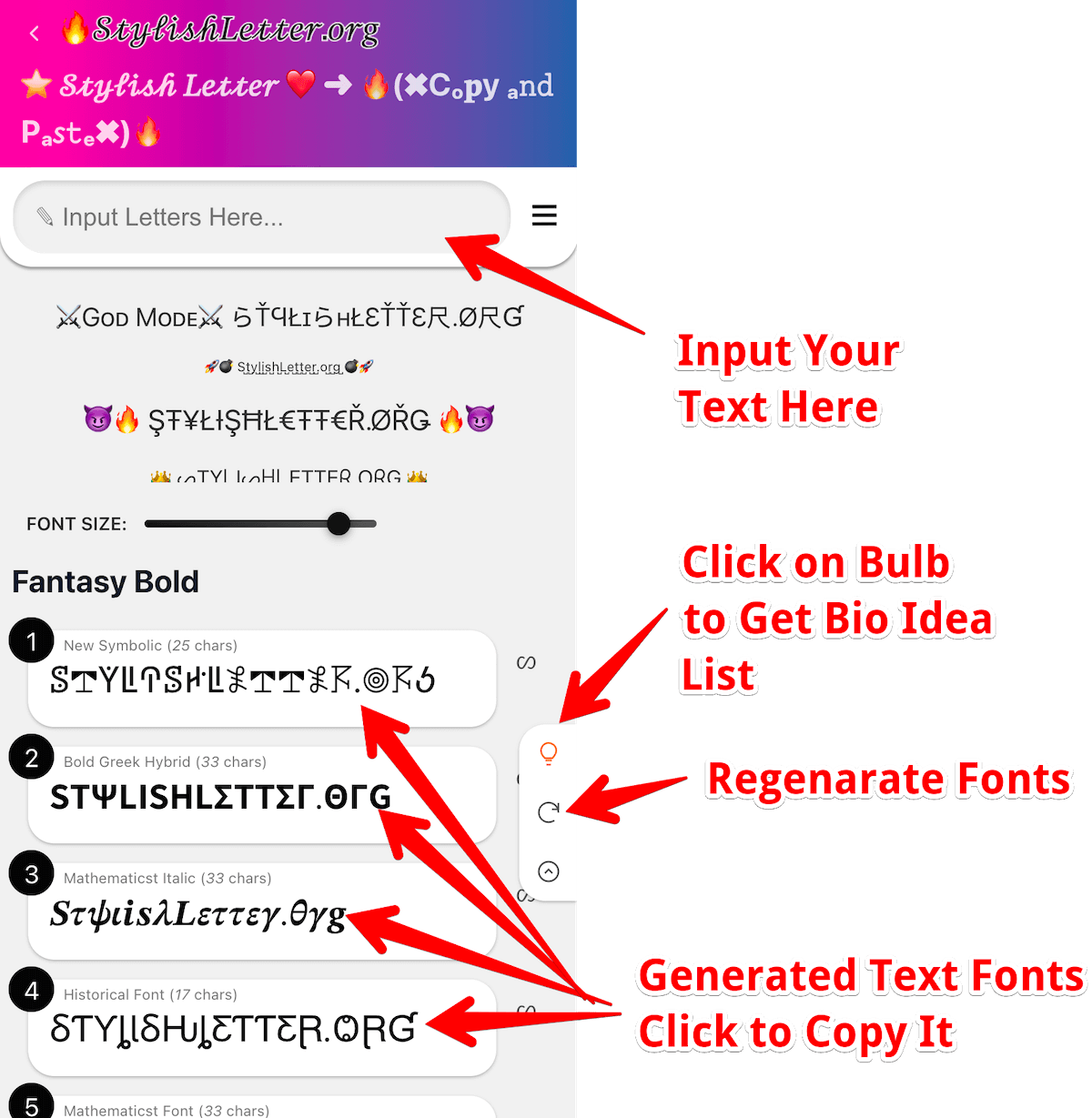 How to use Stylish Letters Generator