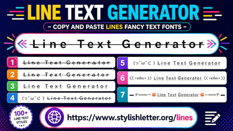 Line Text Generator - Copy and Paste Lines Fancy Text Fonts