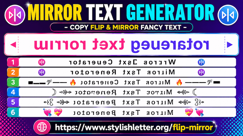Mirror Text Generator - Copy Flip & Mirror Fancy Text