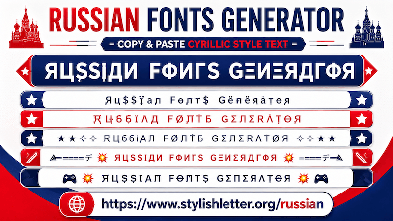 Russian Fonts Generator – Copy & Paste Cyrillic Style Text