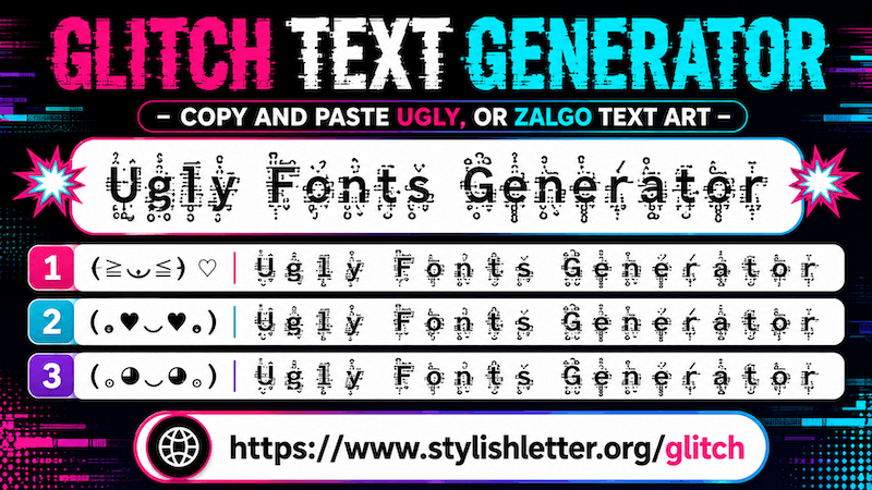 Glitch text generator - Copy and Paste Ugly, or Zalgo Text Art